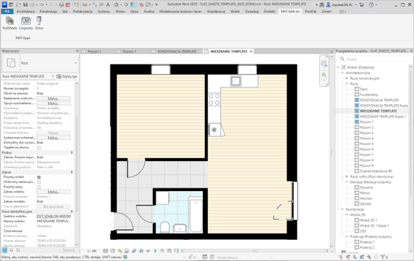 Widok szablonu mieszkania
